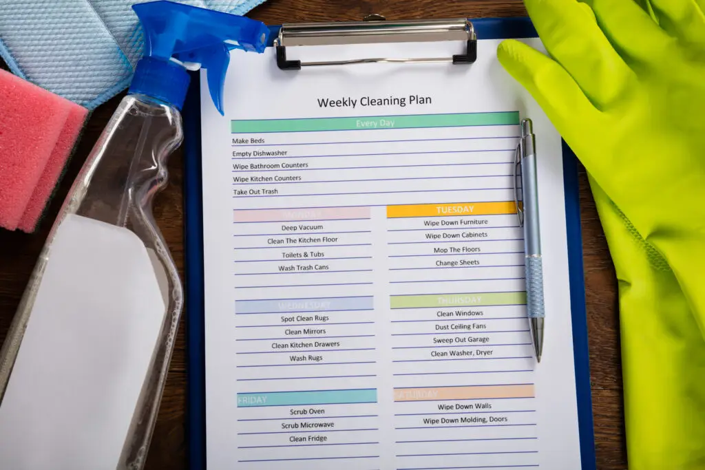 Deep clean bedroom checklist