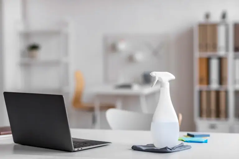 The organized setting highlights a sanitary and clean office workspace.